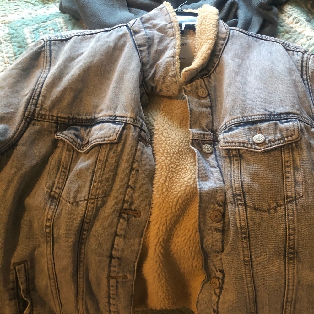 Fur coat jean jacket